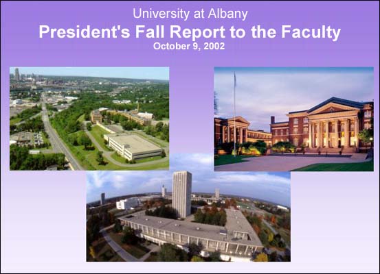 President's Fall Report to the Faculty