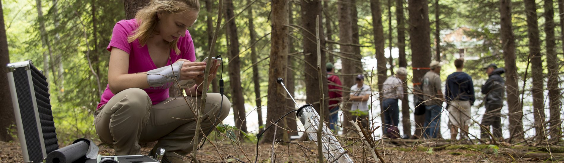 A student conducting environmental sciences field research.