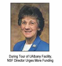 During Tour of UAlbany Facilty, NSF Directory Urges More Funding