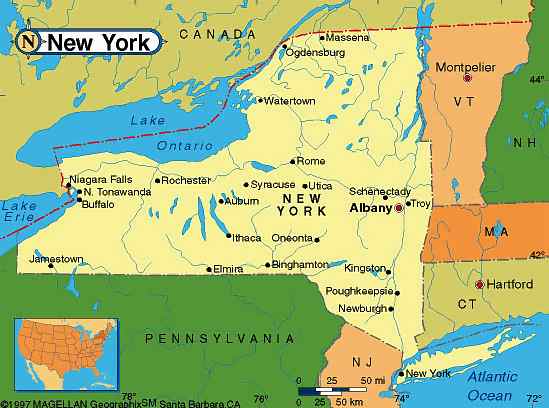 Map of New York State. From American Business Leaders