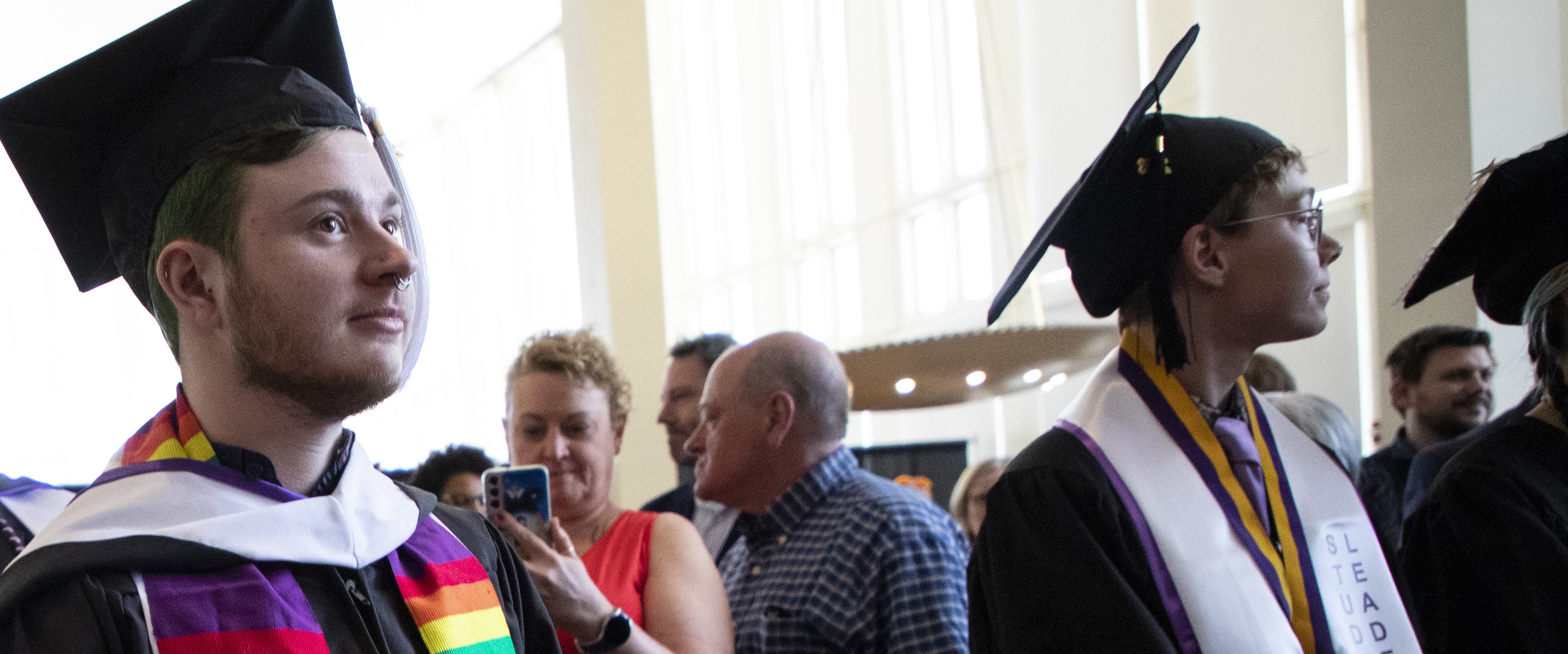 Student participates in the Lavender Graduation ceremony.