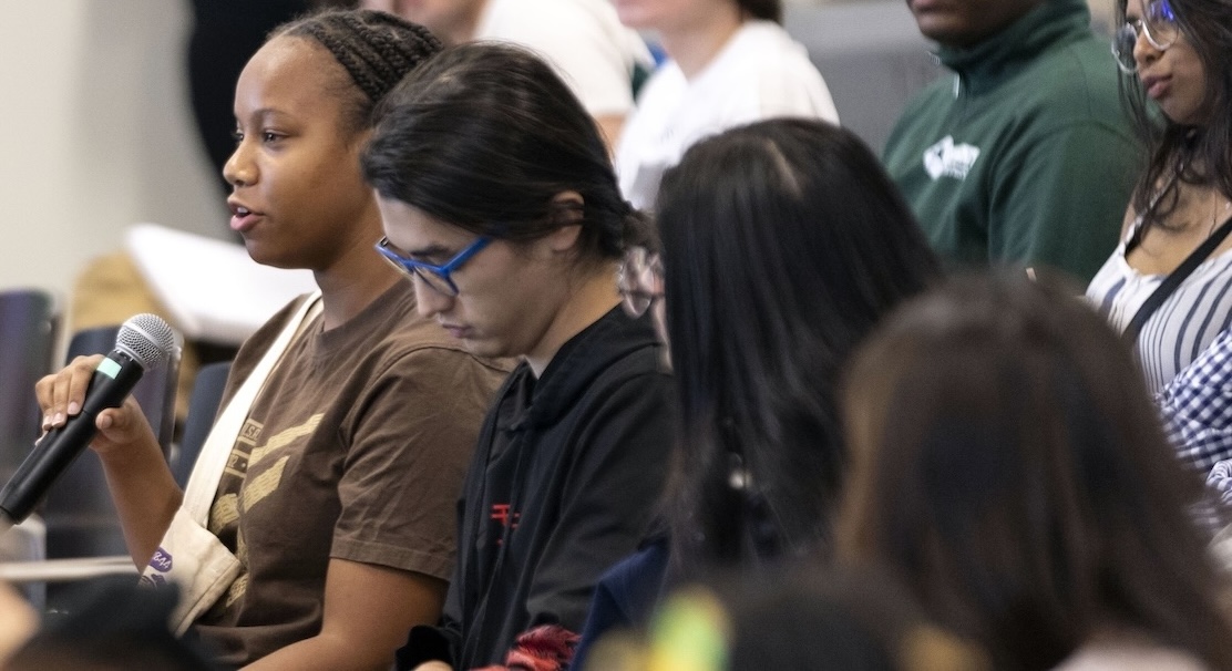 People in the audience of a New York State Writers Institute presentation