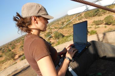 Mariya Zheleva during a field trip to Macha, Zambia