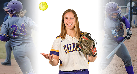 America East Conference 'Woman of the Year' Kelly Barkevich. (Photos courtesy of UAlbany Great Dane Sports)