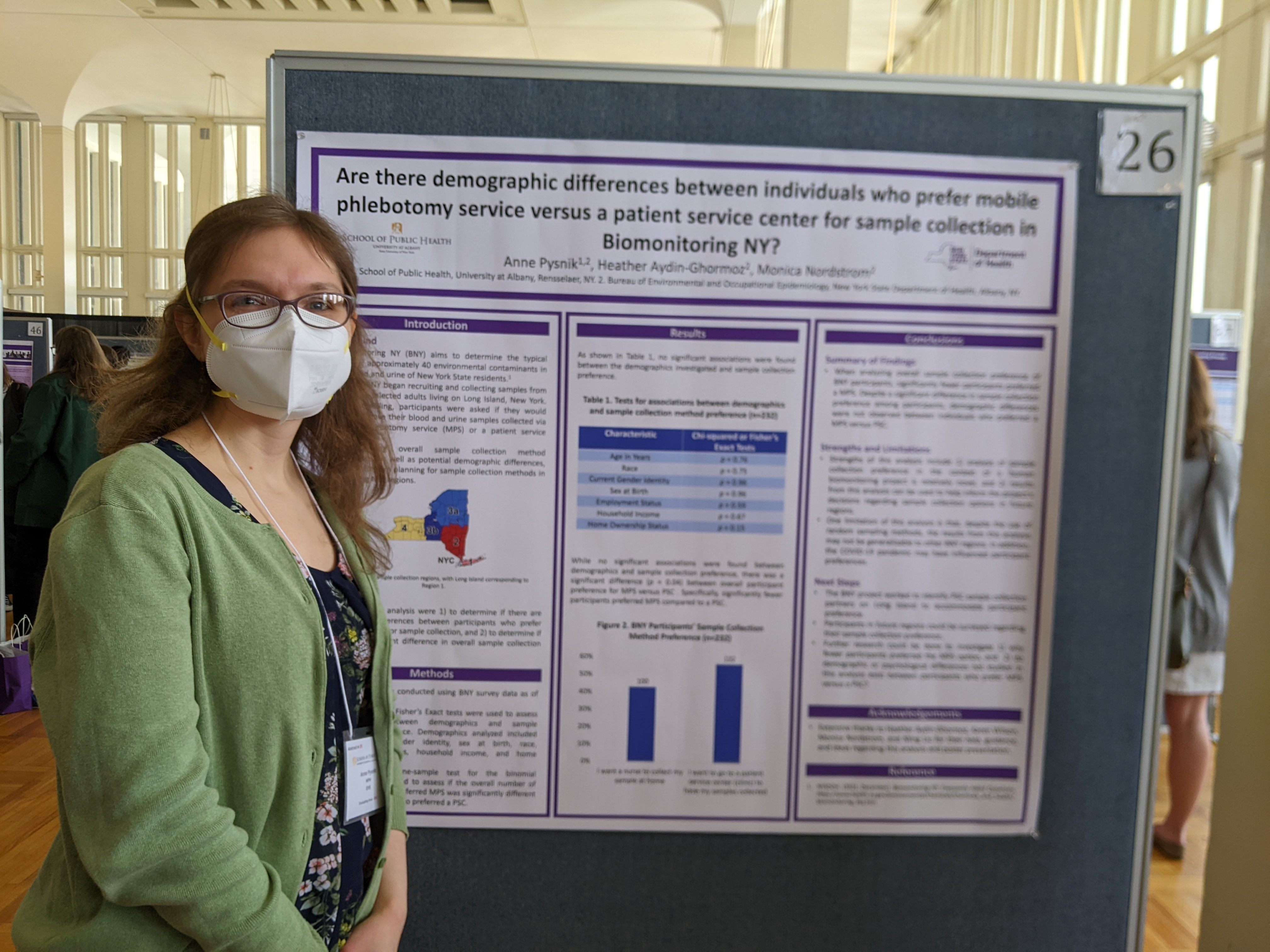 Anne stands in front of her poster at Poster Day.