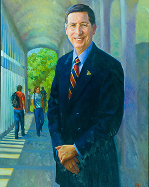 Kermit L. Hall painted portrait on the podium