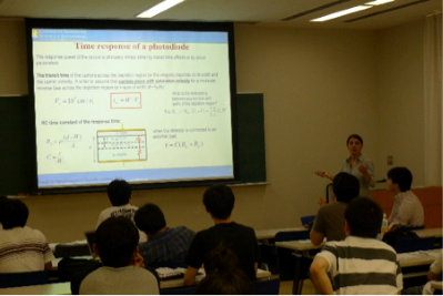 Prof. Shahedipour-Sandvik teaching a class in Japan