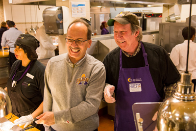 Joe Sheehan with President Rodriguez at Food for Finals