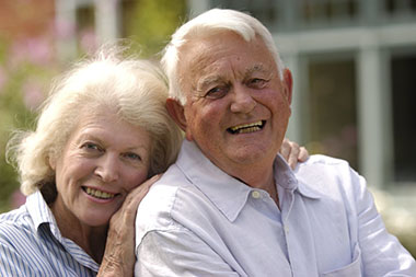 Older couple smiling