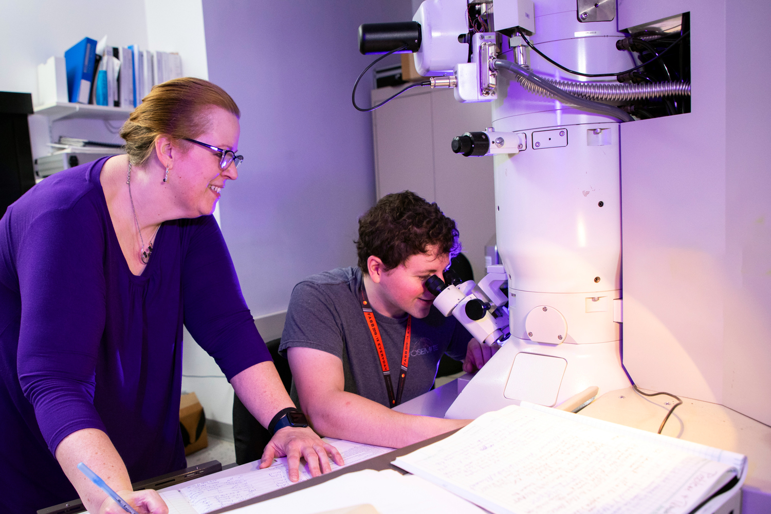 Two researchers working in a UAlbany nanotechnology lab.