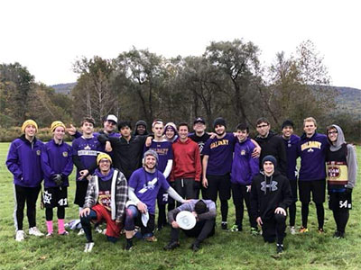 Edwin and his ultimate frisbee team pose for a photo after their very first tournament