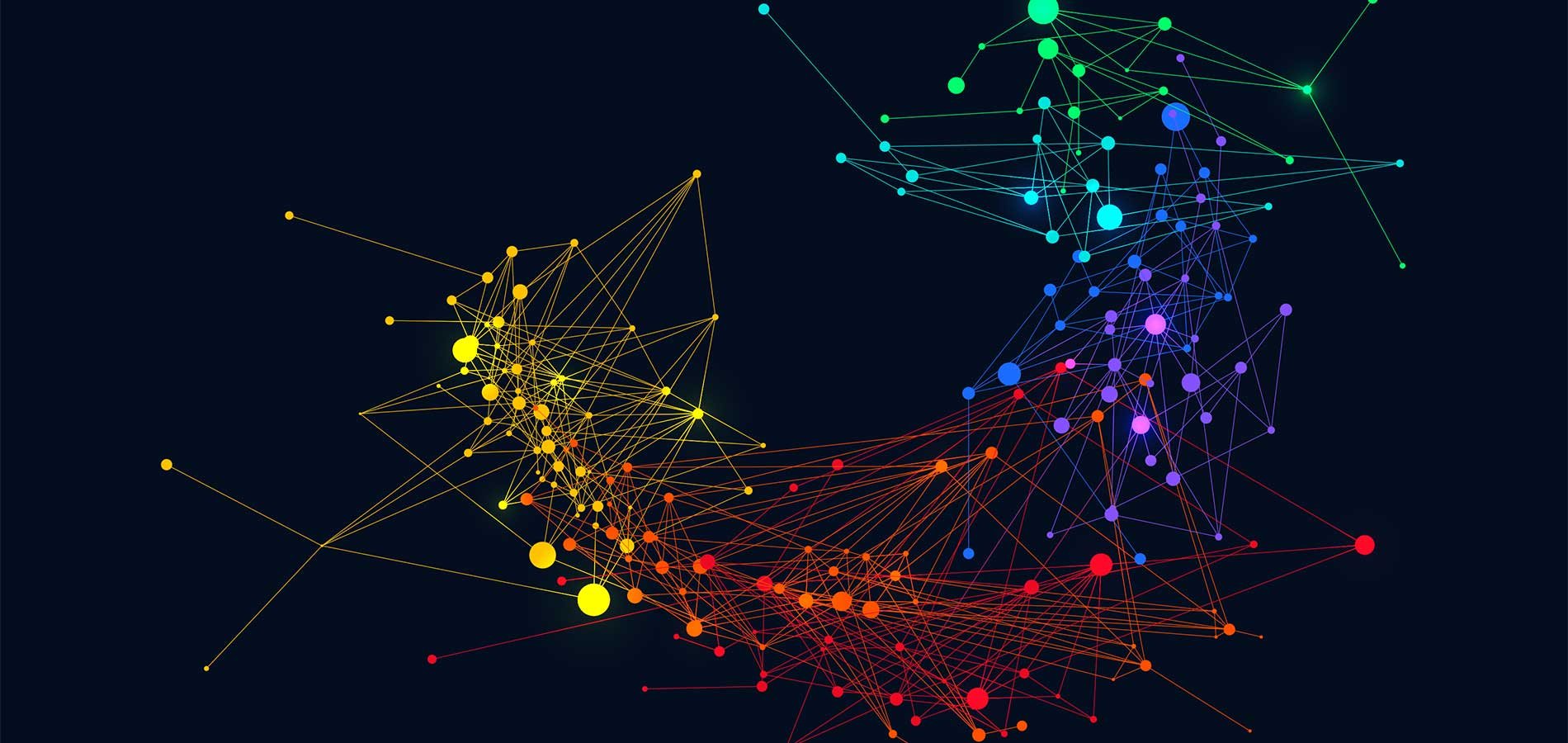 Constellation of data points on a black background.