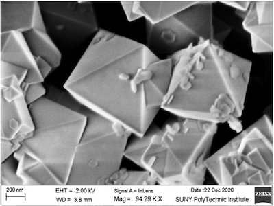 Microscopic image of ferrite nanoparticles resulting from the corrosion of stainless steel water pipes.