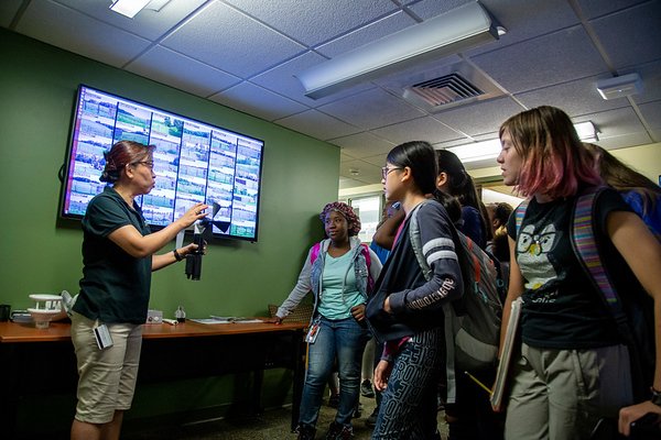 Girls Inc. Eureka! program camp at UAlbany 2019 - Provost Kim inspiring the campers