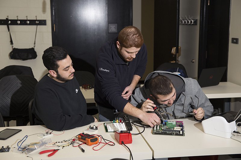 Electrical and Computer Engineering students working on Capstone Design Project