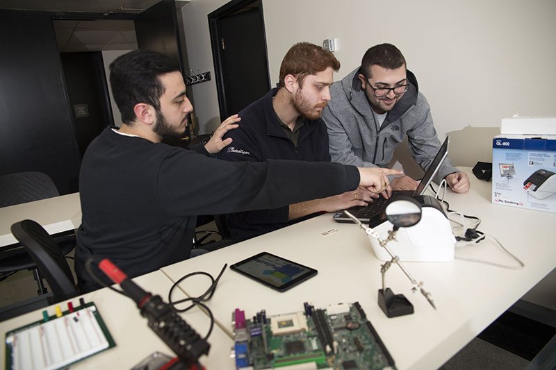 Electrical and Computer Engineering students working on Capstone Design Project