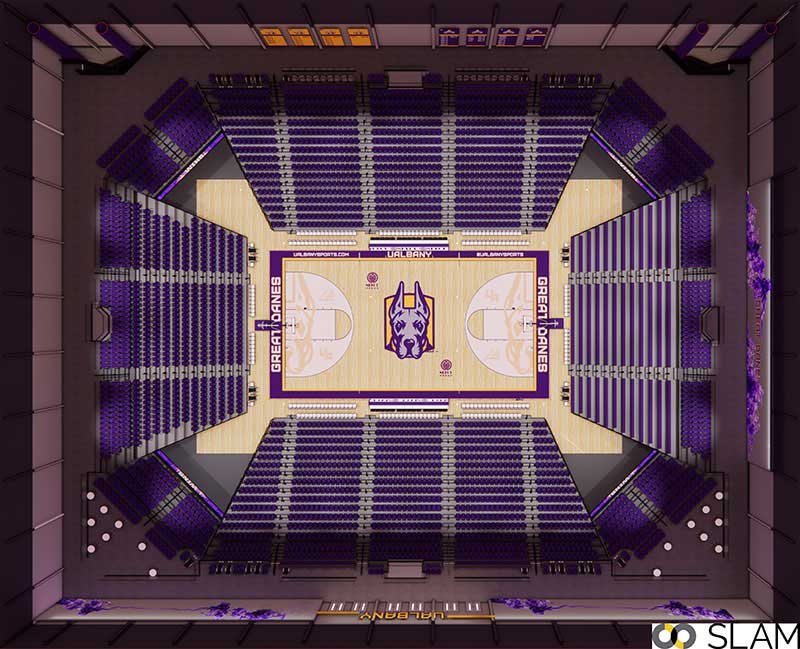 Computer rendering of the new basketball court from above