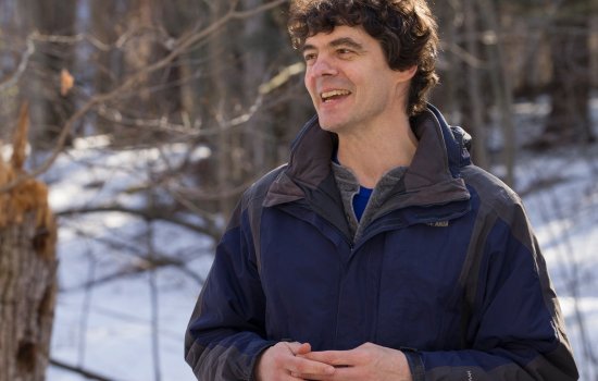 Mathias Vuille, Mathias Vuille, professor in the Department of Atmospheric and Environmental Sciences, stands outside in winter conditions.