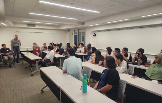 UAlbany Economics students and faculty attend the annual reception for graduate students.