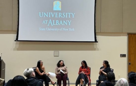 Image of discussion at Hispanic Heritage Month author talk