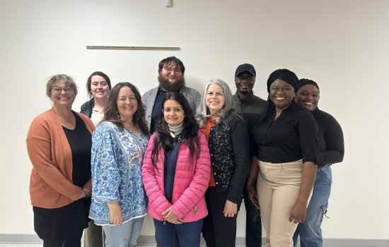Students stand at the Greene County Health Department for a class photo.