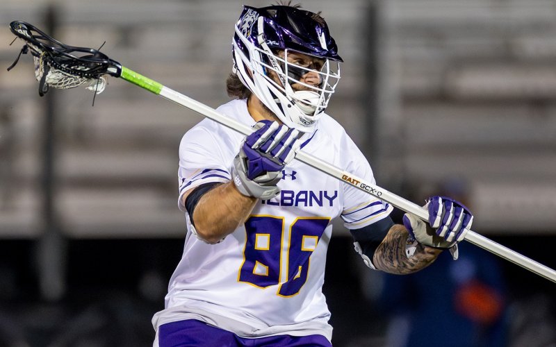 UAlbany long-stick midfielder Jake Piseno has been named the USILA Defensive Player of the Year.