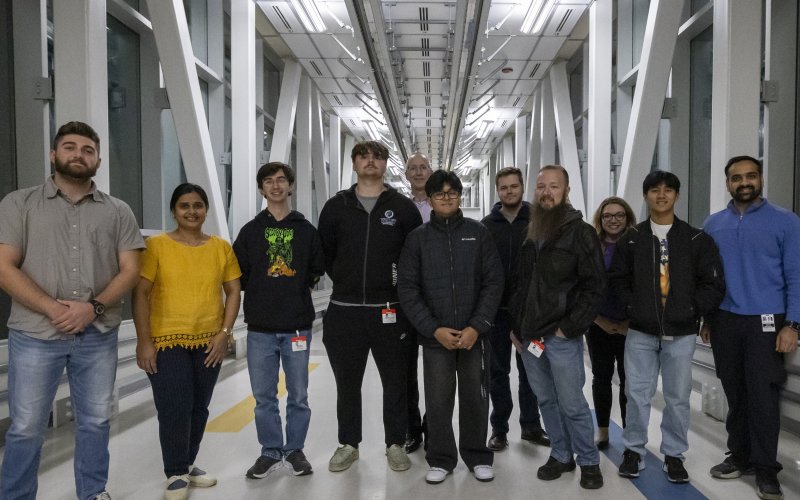 The inaugural class of the Semiconductor and Microelectronics Leadership program at UAlbany tour the Albany NanoTech complex. (Photo by Brian Busher)