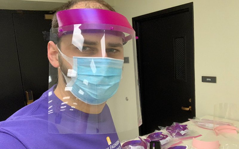 ECE Professor Jonathan Muckell and his team of volunteers have built and shipped 250 face shields as of April 16, 2020. 