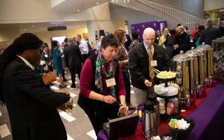 Paying tribute to Faculty and Donors at a reception in the Campus Centre 