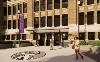 Rendering of the new entry to the Engineering and Applied Sciences building at UAlbany.