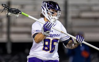 UAlbany long-stick midfielder Jake Piseno has been named the USILA Defensive Player of the Year.