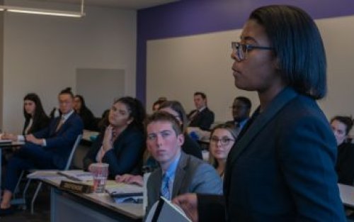 Student at Albany Law Affiliation Mock Trial 