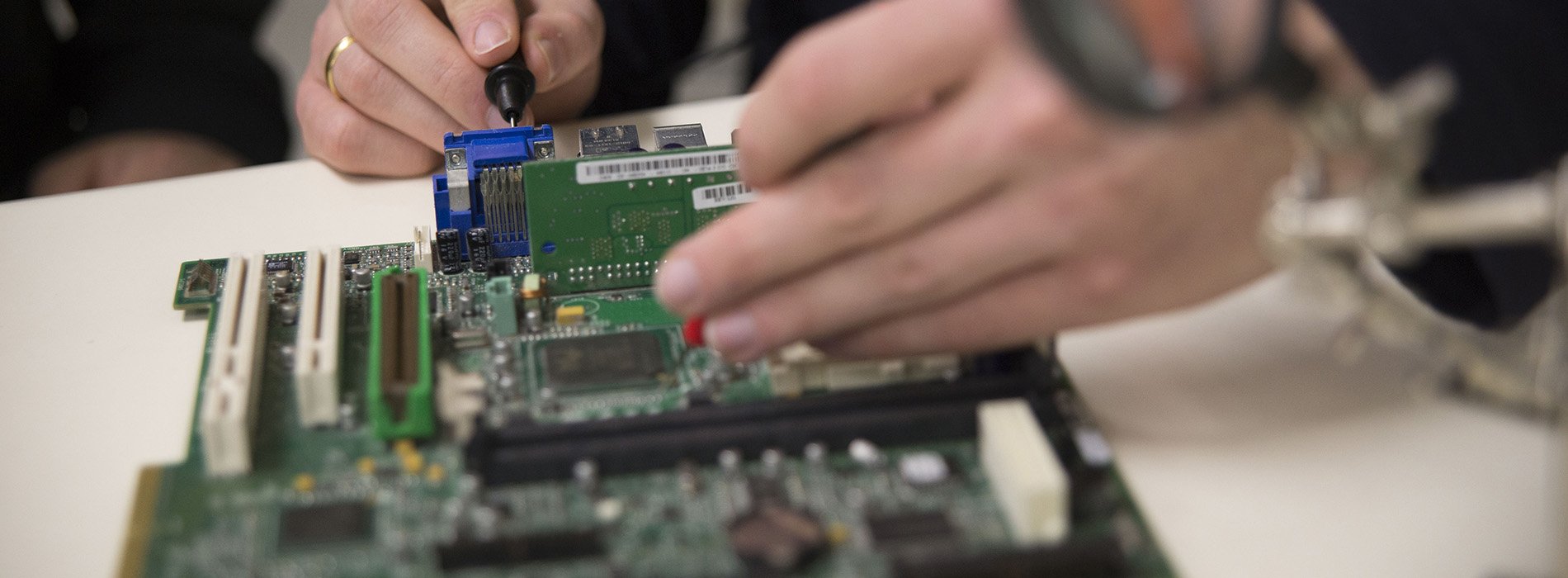 Electrical and Computer Engineering students working on Capstone Design Project