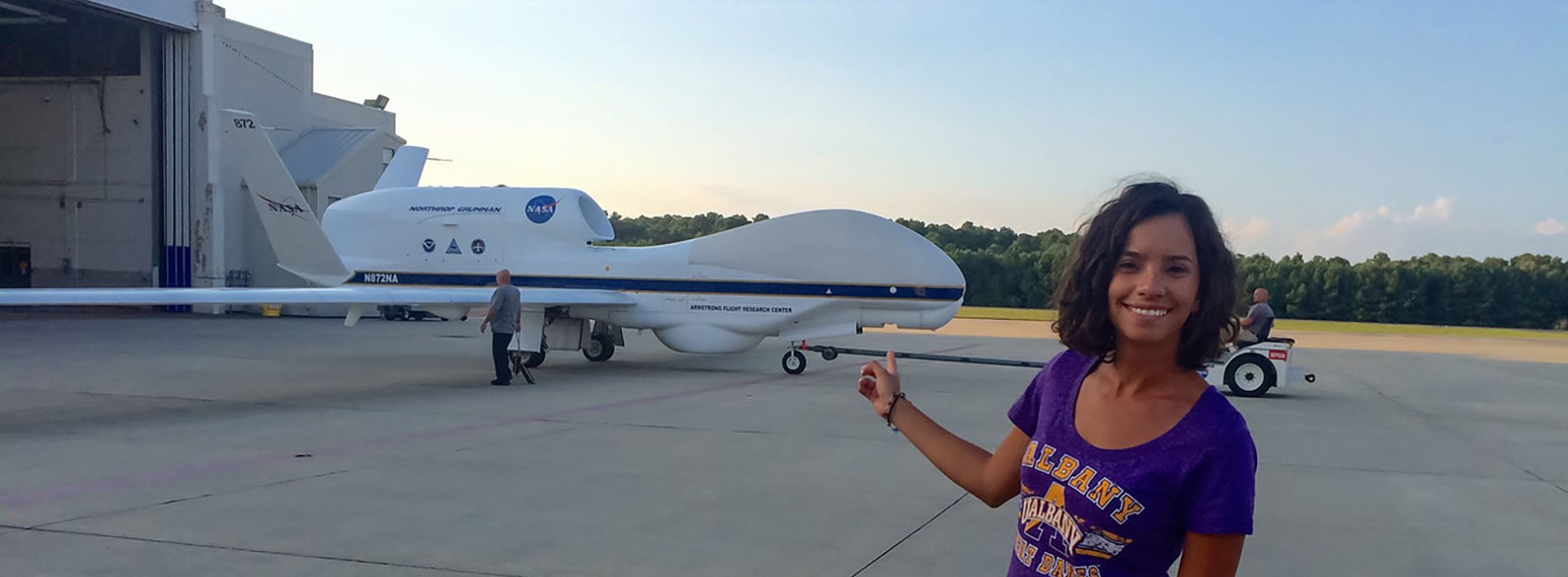 UAlbany atmospheric sciences graduate student Rosimar Rios-Berrios participates in field research studying hurricanes at NASA's Wallops Flight Facility in Virginia