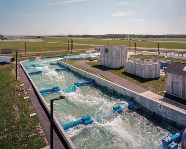 Color photograph of a floodwater simulator