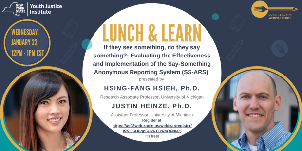 Lunch & Learn Advertisement Flyer for Dr. Hsing-Fang Hsieh and Dr. Justin Heinze